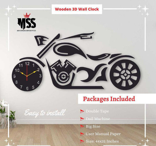 Analog Stylish Bike Design MDF Wall Clock